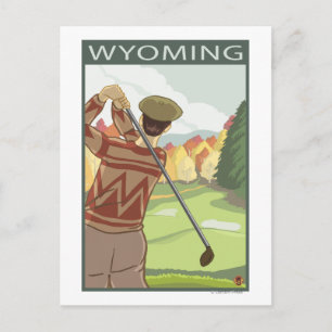 Carte Postale Scène de golfeur Wyoming