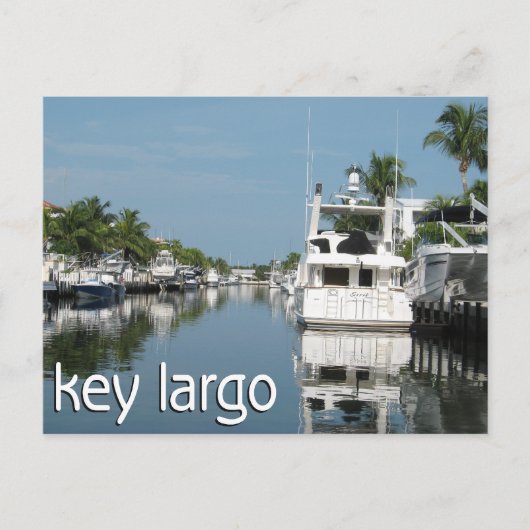 Carte Postale Scène de Key Largo avec des bateaux (Devant)