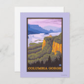 Carte Postale Scène de la gorge de Columbia avec pointe de la Co (Devant / Derrière)