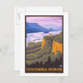 Carte Postale Scène de la gorge de Columbia avec pointe de la Co (Devant / Derrière)