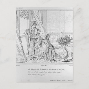 Carte Postale Scène de la mariée d'Abydos par Lord Byron