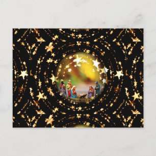 Carte Postale Scène de la Nativité Crib Vierge Marie Enfant Jésu