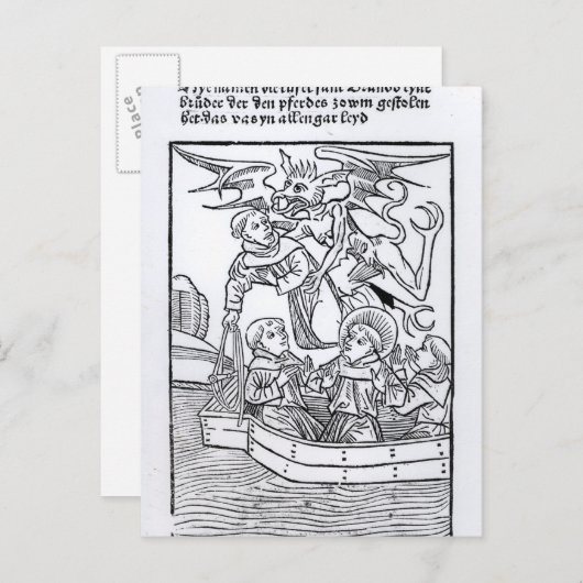 Carte Postale Scène de "La Navigation de St. Brendan" (Devant / Derrière)