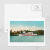 Carte Postale Scène de la rivière Sacramento avec un bateau (Devant / Derrière)