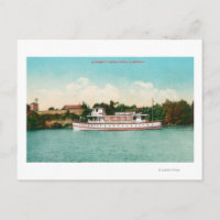 Scène de la rivière Sacramento avec un bateau