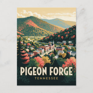 Carte Postale Scène de la vallée montagneuse de Pigeon Forge Ten