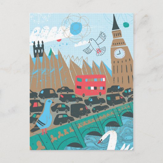 Carte Postale Scène de la ville du Royaume-Uni (Devant)