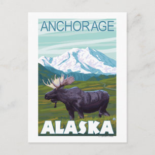 Carte Postale Scène de l'orignal - Anchorage, Alaska