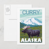 Carte Postale Scène de l'orignal - Curry, Alaska (Devant / Derrière)