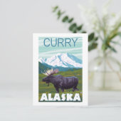 Carte Postale Scène de l'orignal - Curry, Alaska (Debout devant)