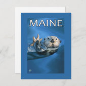 Carte Postale Scène de Loutres de Maine (Devant / Derrière)