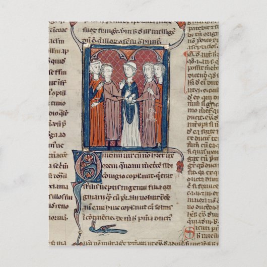 Carte Postale Scène de mariage, des Décrets de Gratien (Devant)