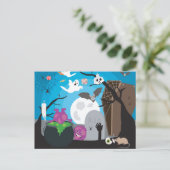 Carte Postale Scène de monstres d'Halloween (Debout devant)