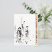 Carte Postale Scène de montagne à l'encre classique orientale ch (Debout devant)