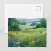 Carte Postale Scène de nature champ de fleurs (Devant / Derrière)