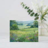 Carte Postale Scène de nature champ de fleurs (Debout devant)