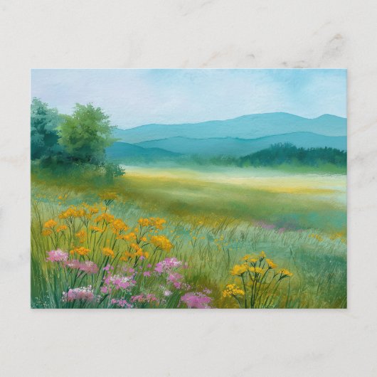 Carte Postale Scène de nature champ de fleurs  (Devant)