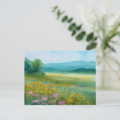 Carte Postale Scène de nature champ de fleurs  (Debout devant)