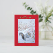 Carte Postale scène de neige d'écureuil gris mignon fêtes de Noë (Debout devant)
