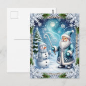 Carte Postale Scène de Noël festive enneigée (Devant / Derrière)