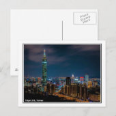 Carte Postale Scène de nuit de Taipei 101, Taïwan (Devant / Derrière)