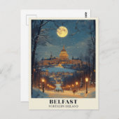 Carte Postale Scène de nuit d'hiver à Belfast (Devant / Derrière)