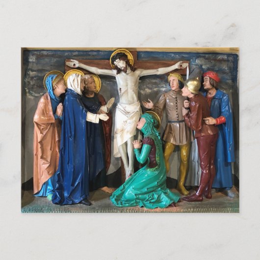 Carte Postale Scène de Pâques de Crucifiction. (Devant)