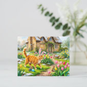 Carte Postale Scène de Pâques du chat et des souris (Debout devant)