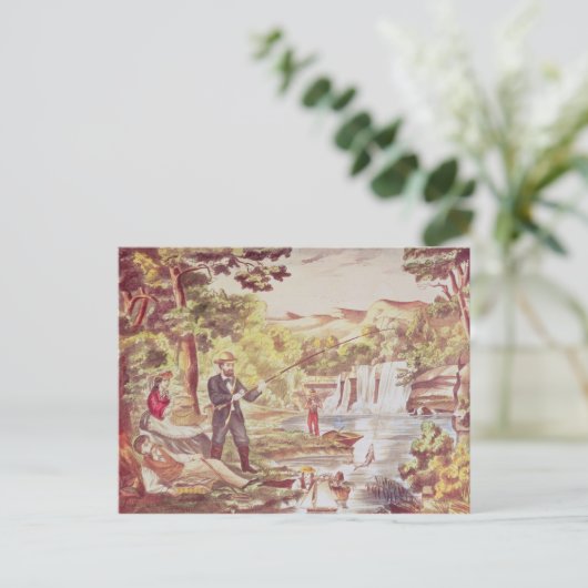 Carte Postale Scène de pêche (Debout devant)