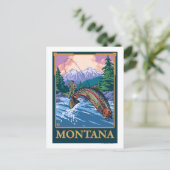 Carte Postale Scène de pêche à la mouche - Montana (Debout devant)