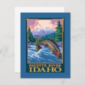Carte Postale Scène de pêche à la mouche - Rivière Payette, Idah (Devant / Derrière)