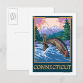 Carte Postale Scène de pêcheurs ConnecticutAngler (Devant / Derrière)