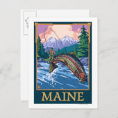 Carte Postale Scène de pêcheurs du MaineAngler (Devant / Derrière)