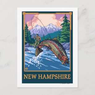 Carte Postale Scène de pêcheurs du New HampshireAngler
