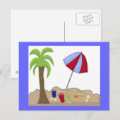 Carte Postale Scène de plage (Devant / Derrière)