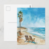 Carte Postale Scène de plage (Devant / Derrière)