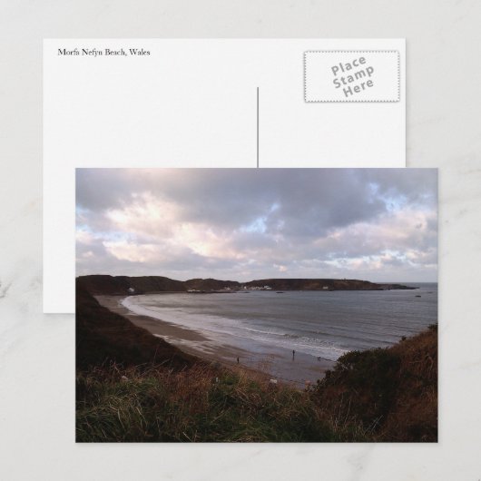 Carte Postale Scène de plage côtière, Morfa Nefyn (Devant / Derrière)
