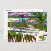 Carte Postale Scène de plage de l'île des Caraïbes (Devant / Derrière)