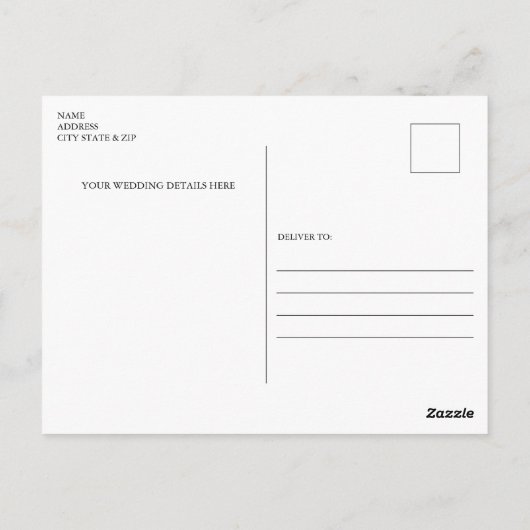 Carte Postale Scène de plage de mariage avec étoile de mer Enreg (Dos)