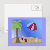 Carte Postale Scène de plage de vacances (Devant / Derrière)