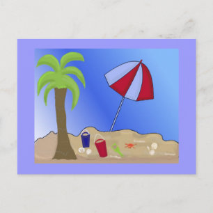 Carte Postale Scène de plage de vacances