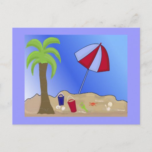 Carte Postale Scène de plage de vacances (Devant)