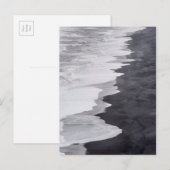 Carte Postale Scène de plage en noir et blanc (Devant / Derrière)