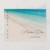 Carte Postale Scène de plage estivale Bleu Merci  (Devant)