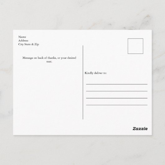 Carte Postale Scène de plage mariage avec Merci Starfish (Dos)