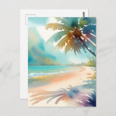 Carte Postale Scène De Plage Tropicale (Devant / Derrière)