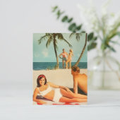 Carte Postale Scène de plage vintage (Debout devant)