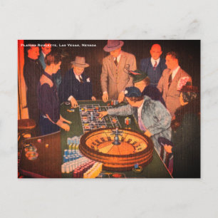 Carte Postale Scène de roulette vintage, Las Vegas, Nevada