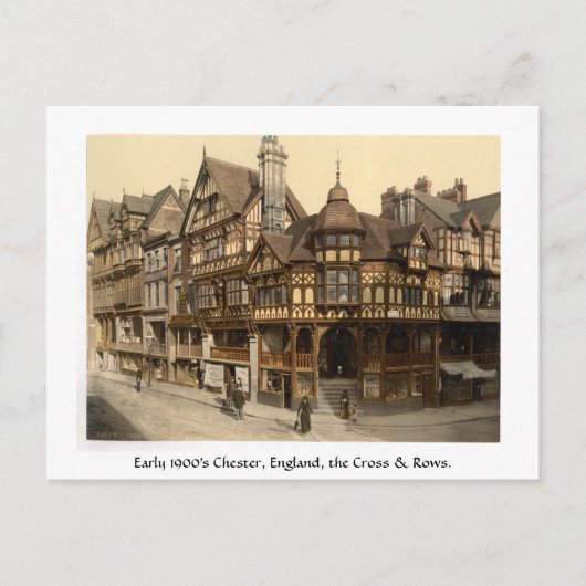 Carte Postale Scène de rue à Chester, Angleterre, début des anné (Devant)
