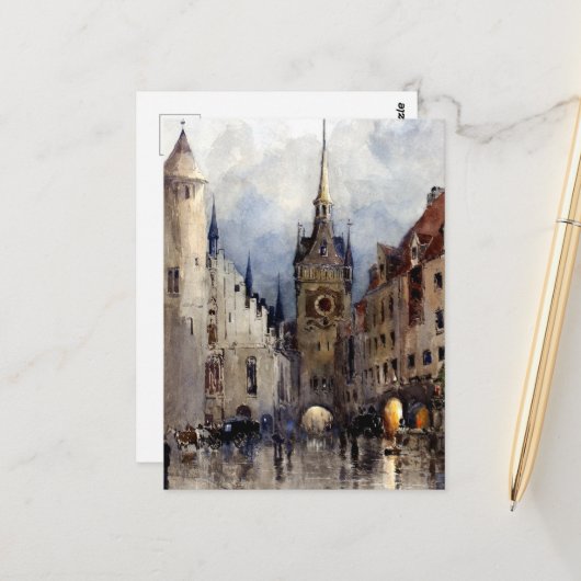 Carte Postale Scène de rue à Munich, Ross Turner (Devant/Arrière en situation)